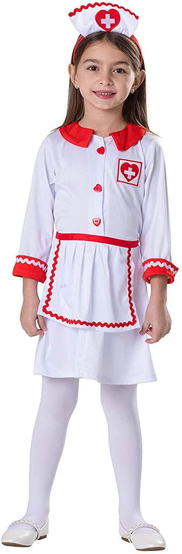 Girls Nurse Costume white dress-up set