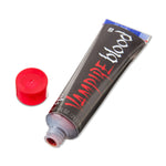 Tube of 'Vampire Blood' with red cap on a white background
