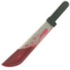Knife with bloodstains on a white background